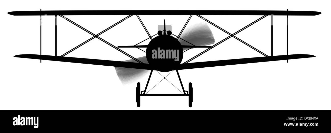 Ein RFC WWI Kampfflugzeug in der silhouette Stockfoto