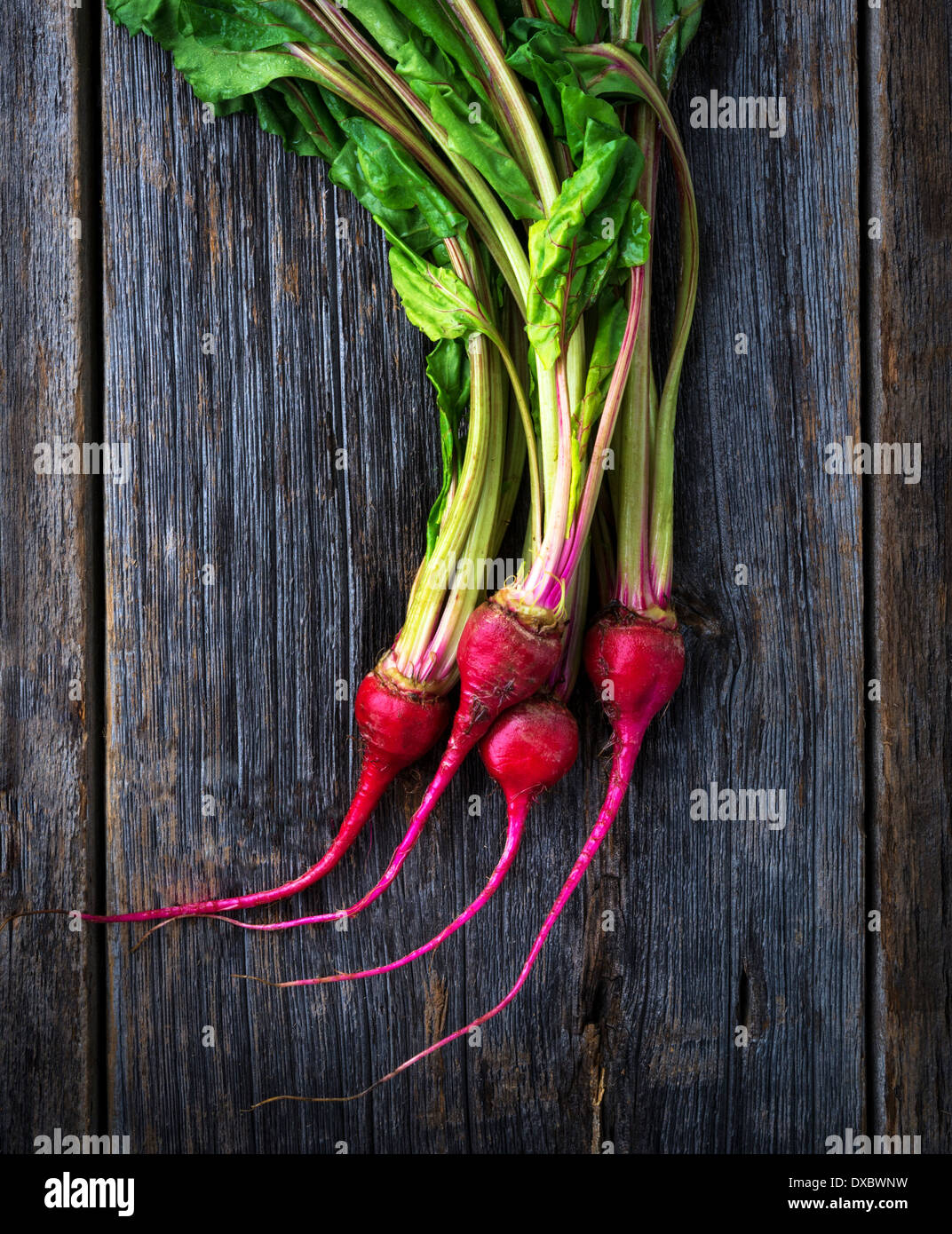 Bio Mini rote Süßigkeit Streifen rohen Rüben Stockfoto