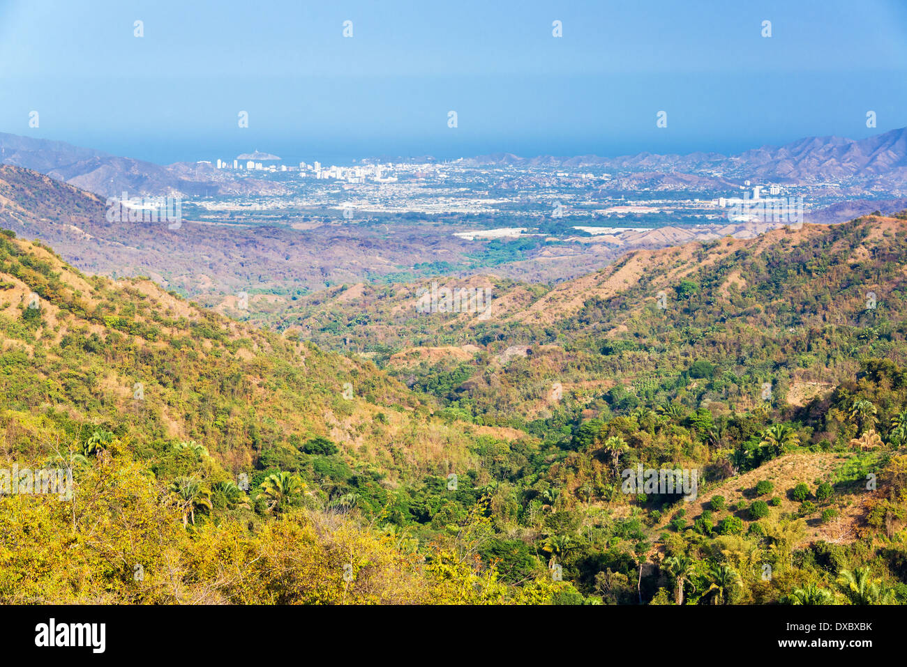 Auf der Suche nach einem Tal in Richtung Santa Marta, Kolumbien Stockfoto