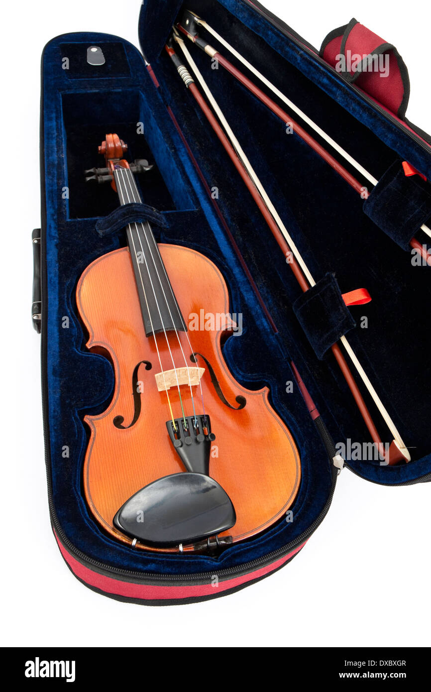 Stentor Violine in Schutzhülle, komplett mit zwei Bögen Stockfoto