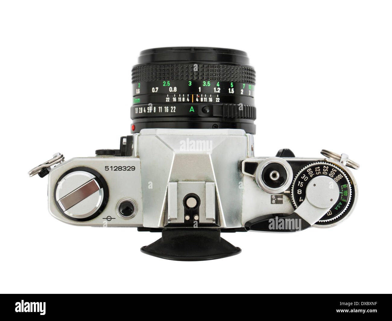 70er Jahre Canon AE-1 Vintage 35 mm SLR Filmkamera mit FD 50 mm f/1.8-manueller Fokus-Objektiv Stockfoto