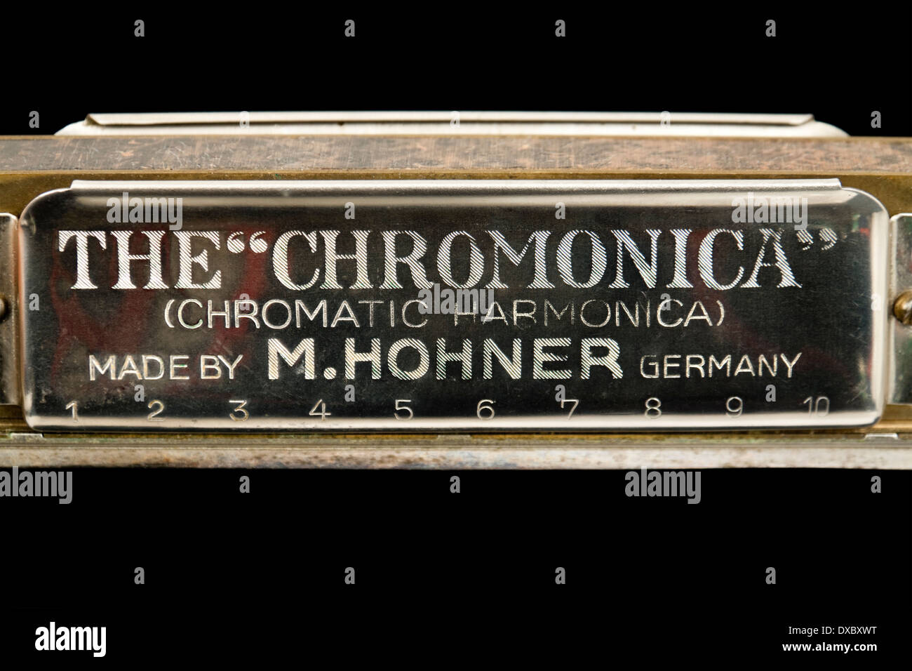 Vintage deutsche chromatische Mundharmonika "The chromatischen" von M. Hohner Stockfoto