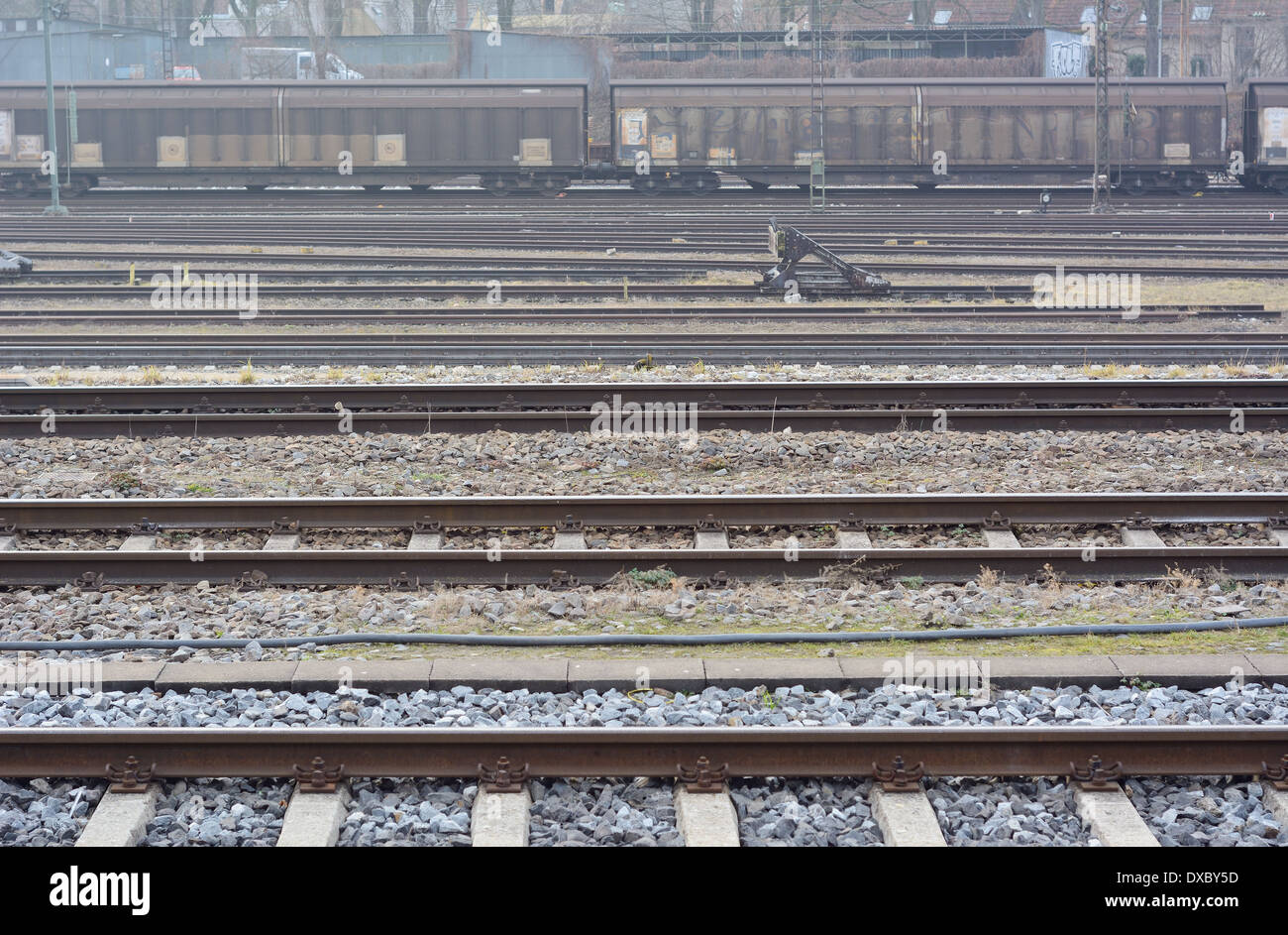 Industrielle Rangierbahnhofs als Symbol der Verkehrsinfrastruktur Stockfoto