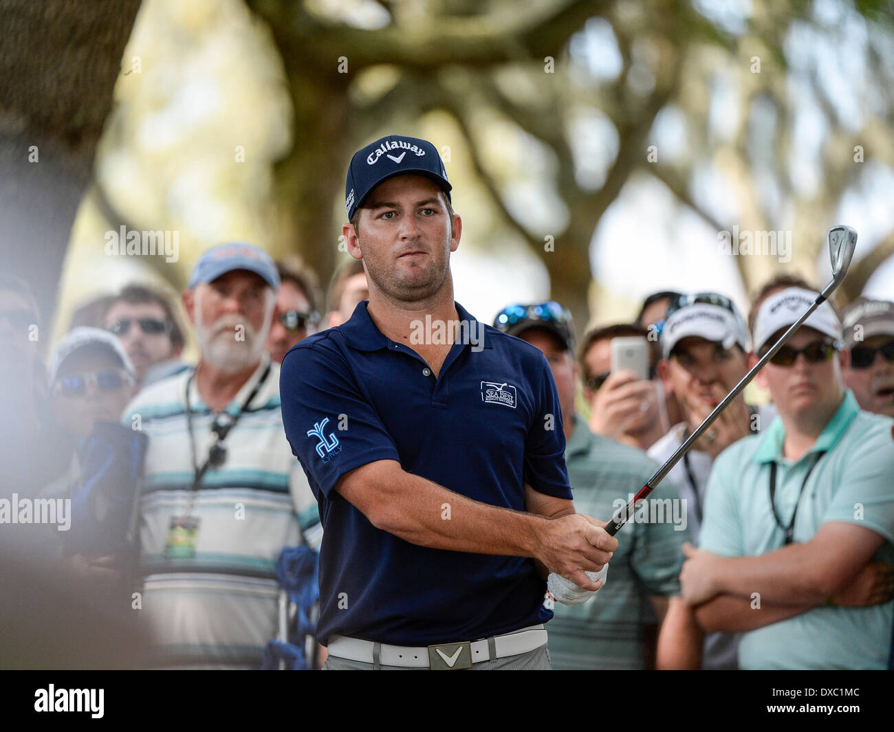 Orlando, Florida, USA. 23. März 2014. Matt alle Hits aus den Bäumen auf #16 während letzte Runde Golf Aktion der Arnold Palmer Invitational präsentiert von Mastercard an Arnold Palmer Bay Hill Club & Lodge in Orlando, FL Kredit statt: Cal Sport Media/Alamy Live News Stockfoto