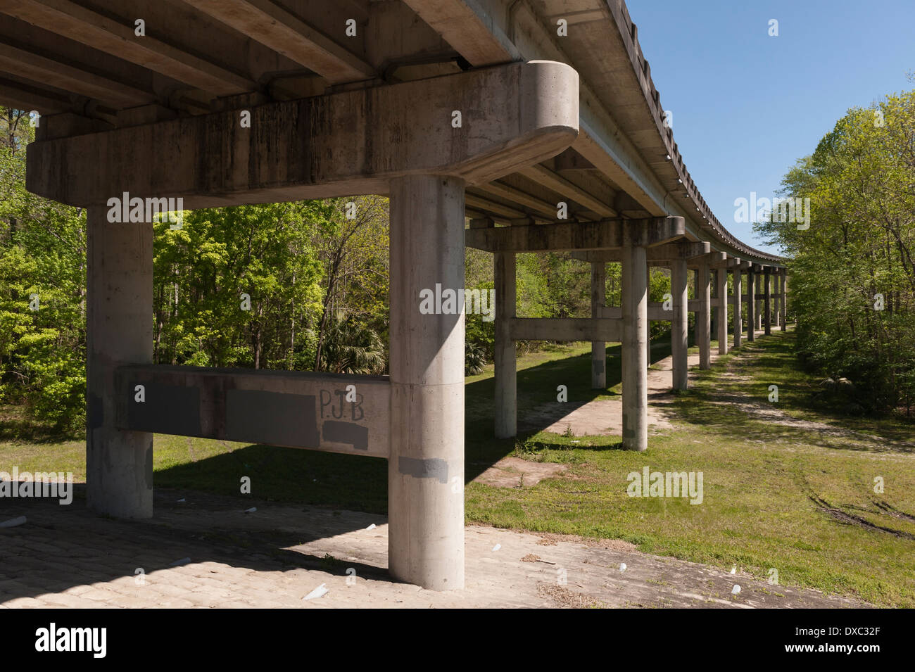 Ocklawaha-River-Brücke im Marion County Ocala, Florida als Kreuz Florida Barge Canal gebaut Stockfoto