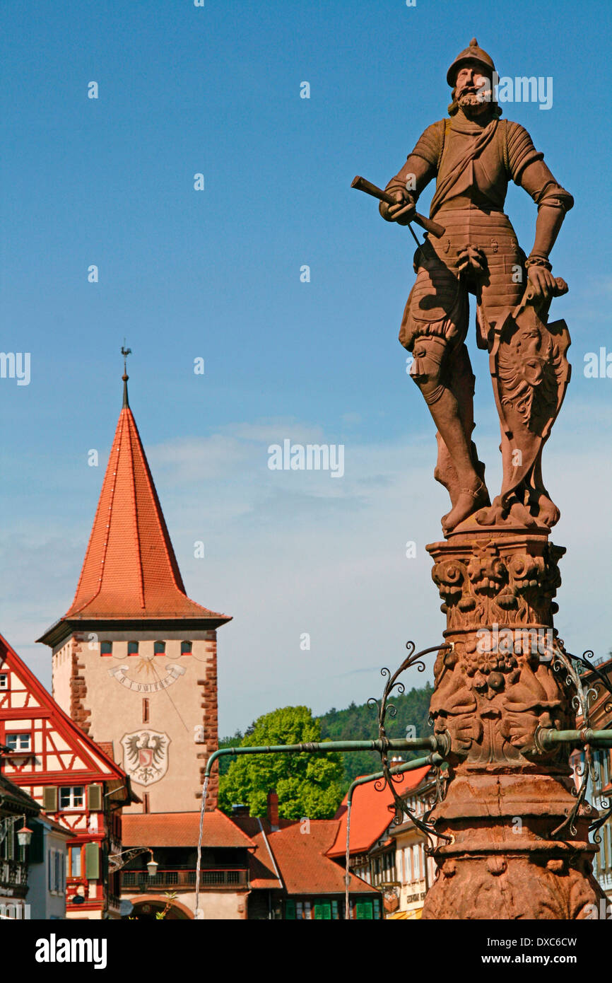 Stadt-Brunnen, Gengenbach Stockfoto