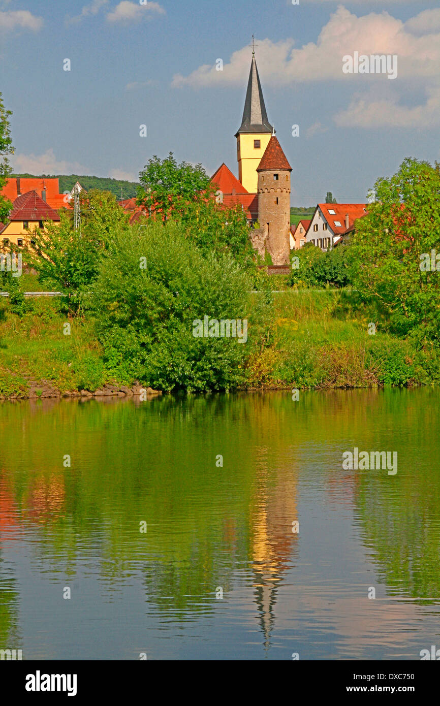 Kirche St. Nikolaus, Gundelsheim Stockfoto