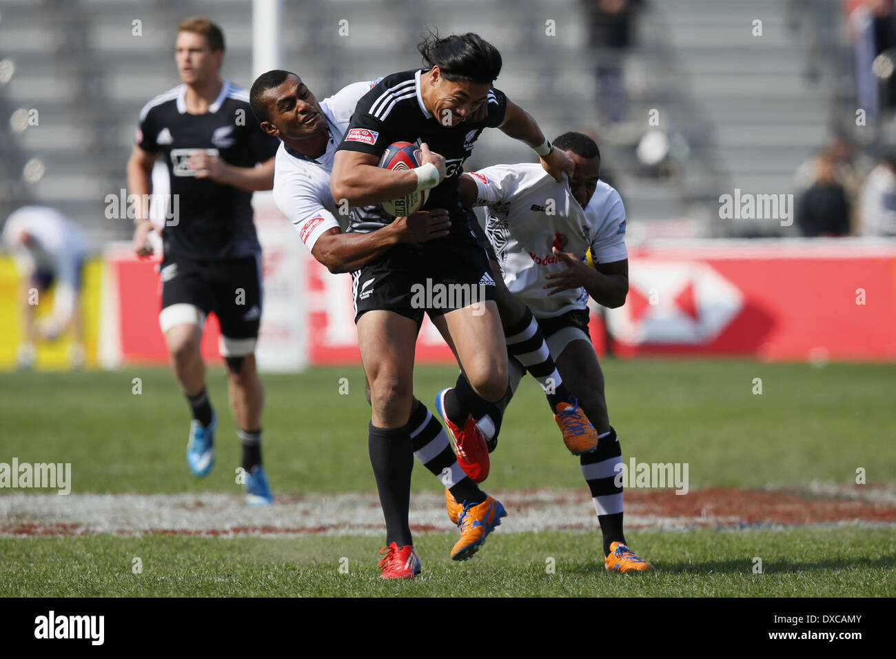 Tokio, Japan. 23. März 2014. Ben Lam (New Zealand) Rugby: 2013 / 14 IRB Sevens World Series, Tokyo Sevens 2014 WM-Halbfinalspiel zwischen Neuseeland - Fiji bei Prinz Chichibu Memorial Stadium in Tokio, Japan. © AFLO SPORT/Alamy Live-Nachrichten Stockfoto