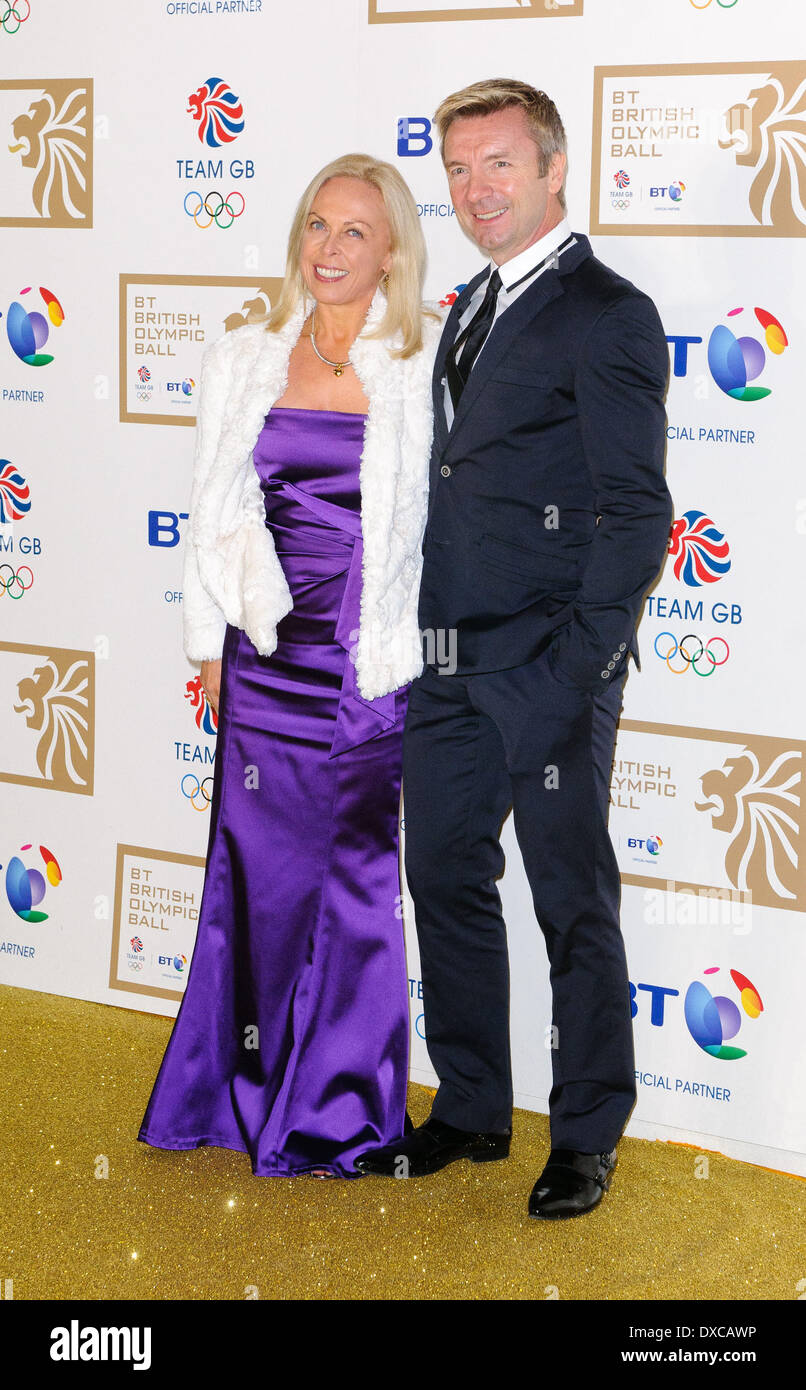 Jane Torvill und Christopher Dean BT British Olympic Ball statt im Grosvenor House - Ankünfte London, England - 30.11.12 Fea Stockfoto