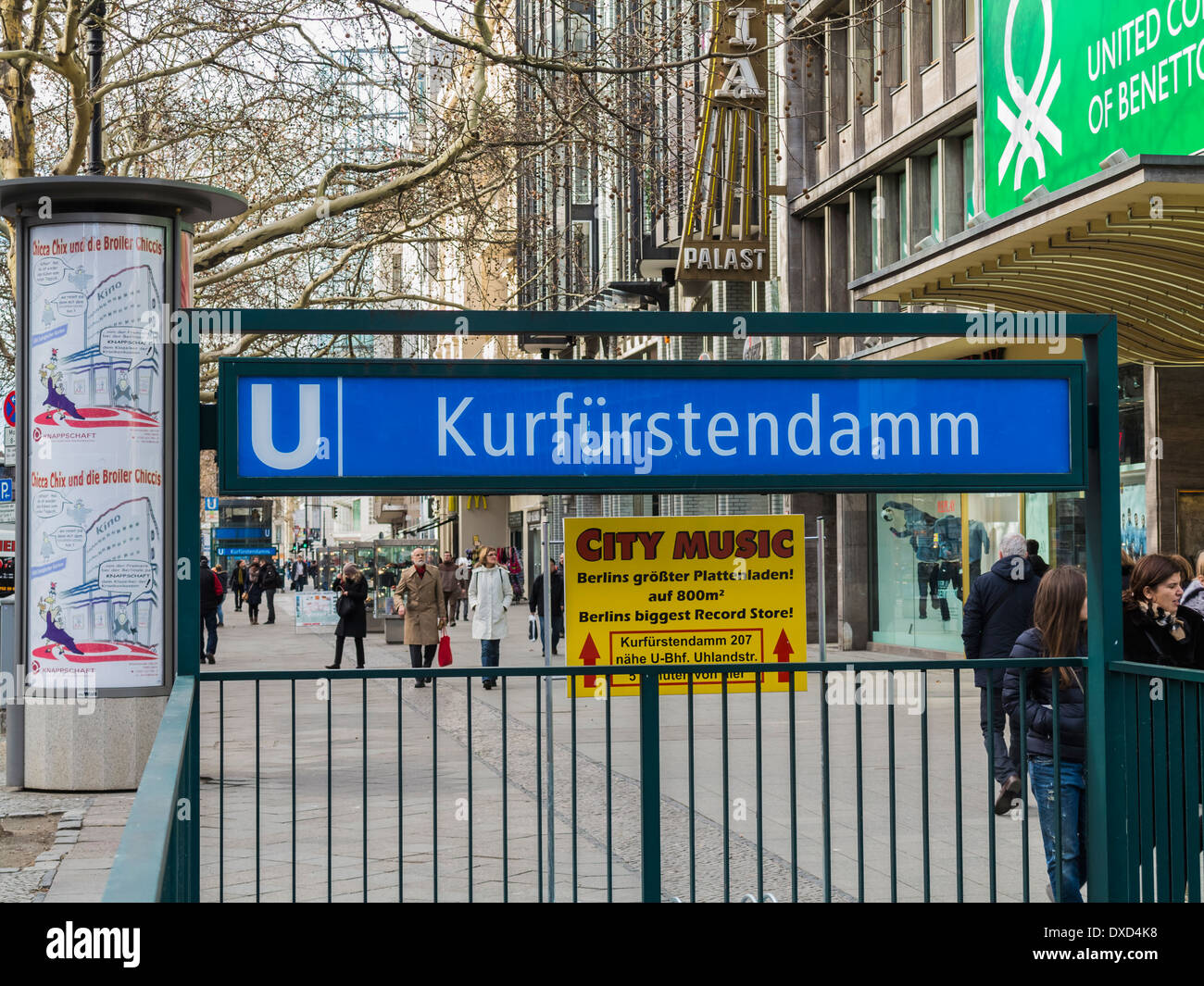 Kurfürstendamm U-Bahn U-Bahn Station, Berlin, Deutschland, Europa Stockfoto