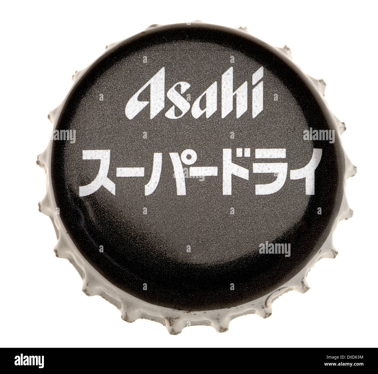 Bier-Kronkorken - Asahi (Japan) Stockfoto