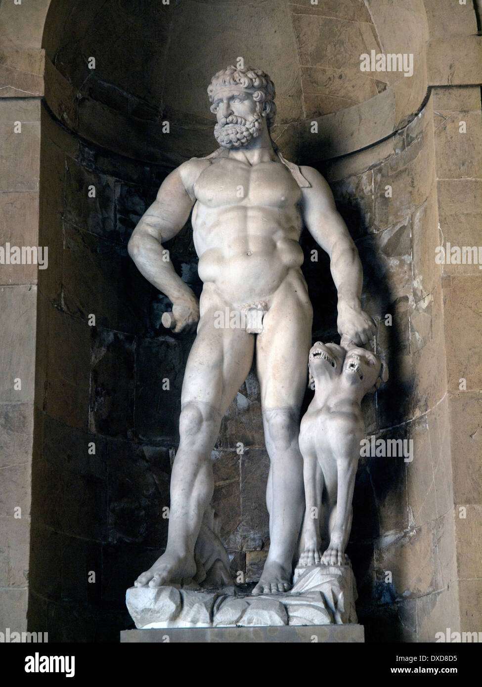 Eine Marmorskulptur des Herkules in den Palazzo Pitti, Florenz Stockfoto