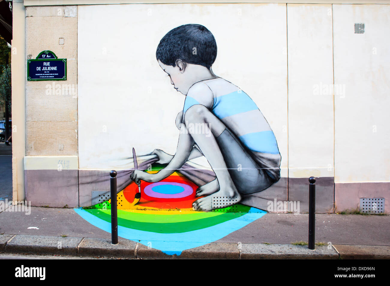 Schöne Graffiti Malerei in Paris, Frankreich Stockfoto