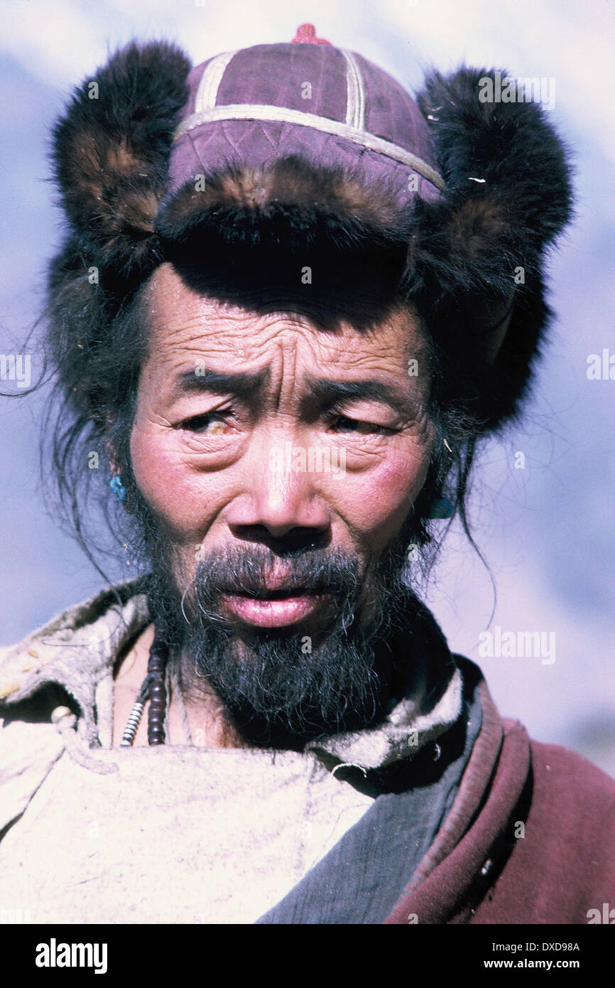 Tibetische Mann, Himalaya, Nepal, 1969 Stockfoto