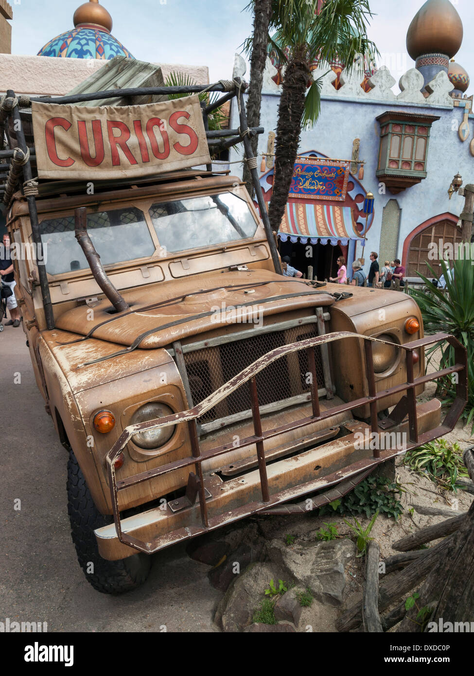 Indiana Jones Jeep in Disneyland Paris, Frankreich Stockfoto