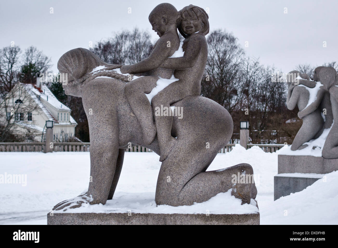 Der Vigeland-Installation im Frogner Park, Oslo, Norwegen. Skulpturen von Gustav Vigeland. Stockfoto