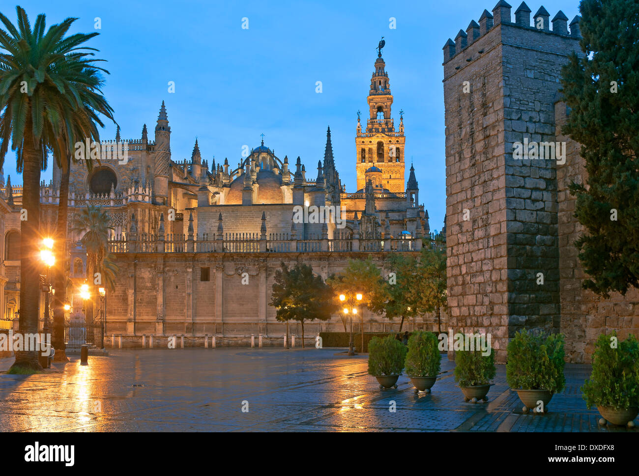 Kathedrale und königliche Alcazar, Sevilla, Andalusien, Spanien, Europa und Umgebung: Stockfoto