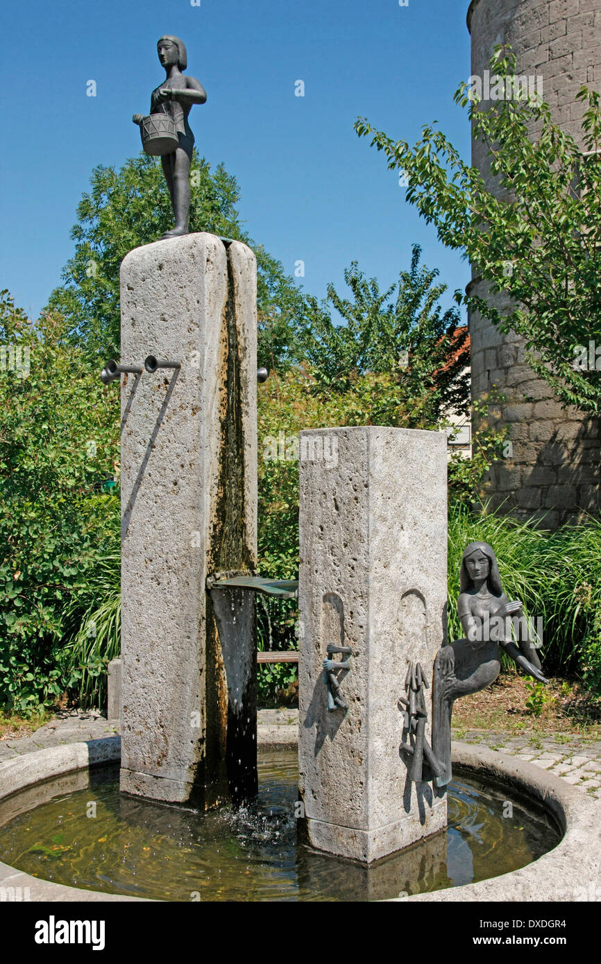 Brunnen, Eibelstadt Stockfoto