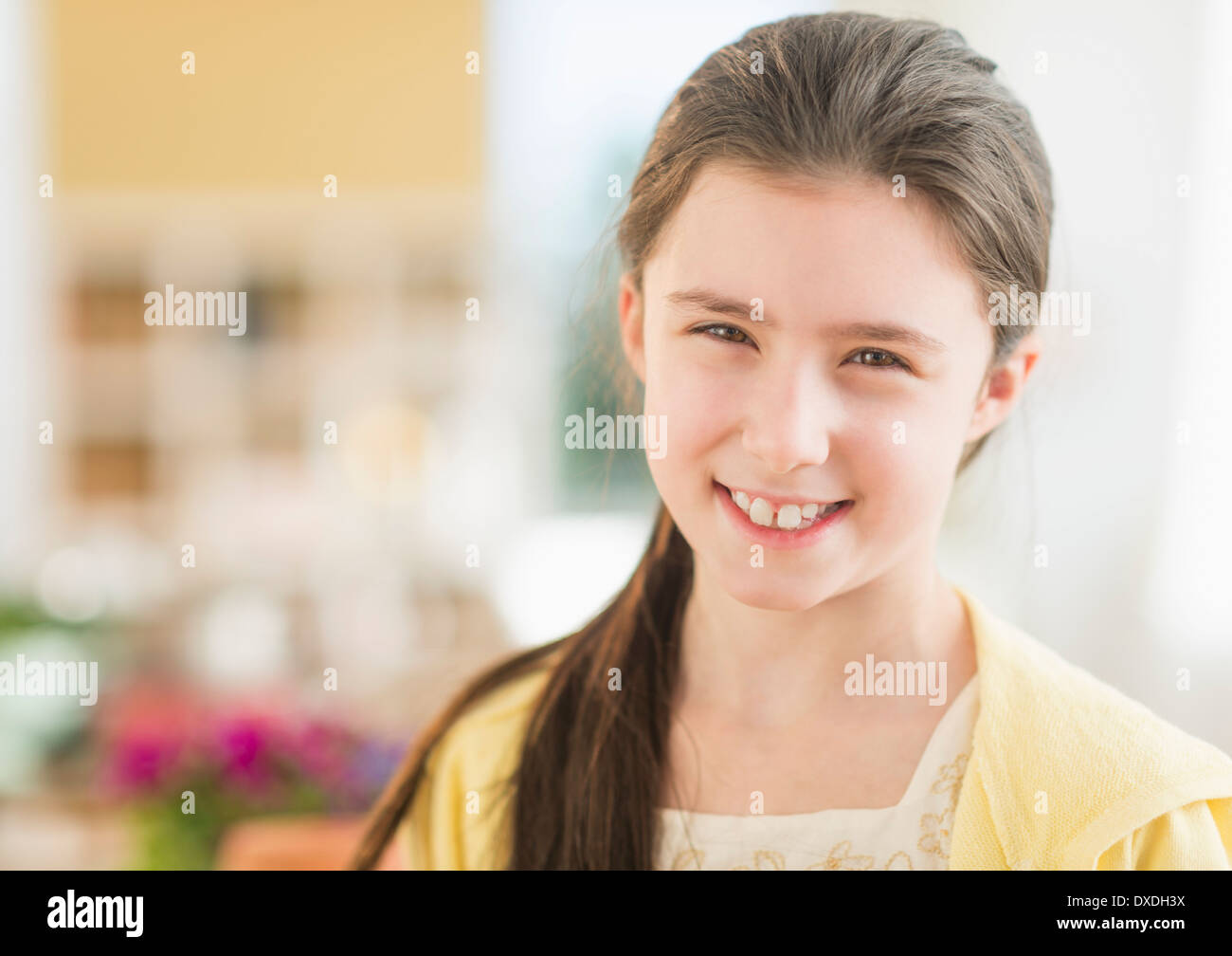 Porträt eines Mädchens (8-9) Lächeln Stockfoto