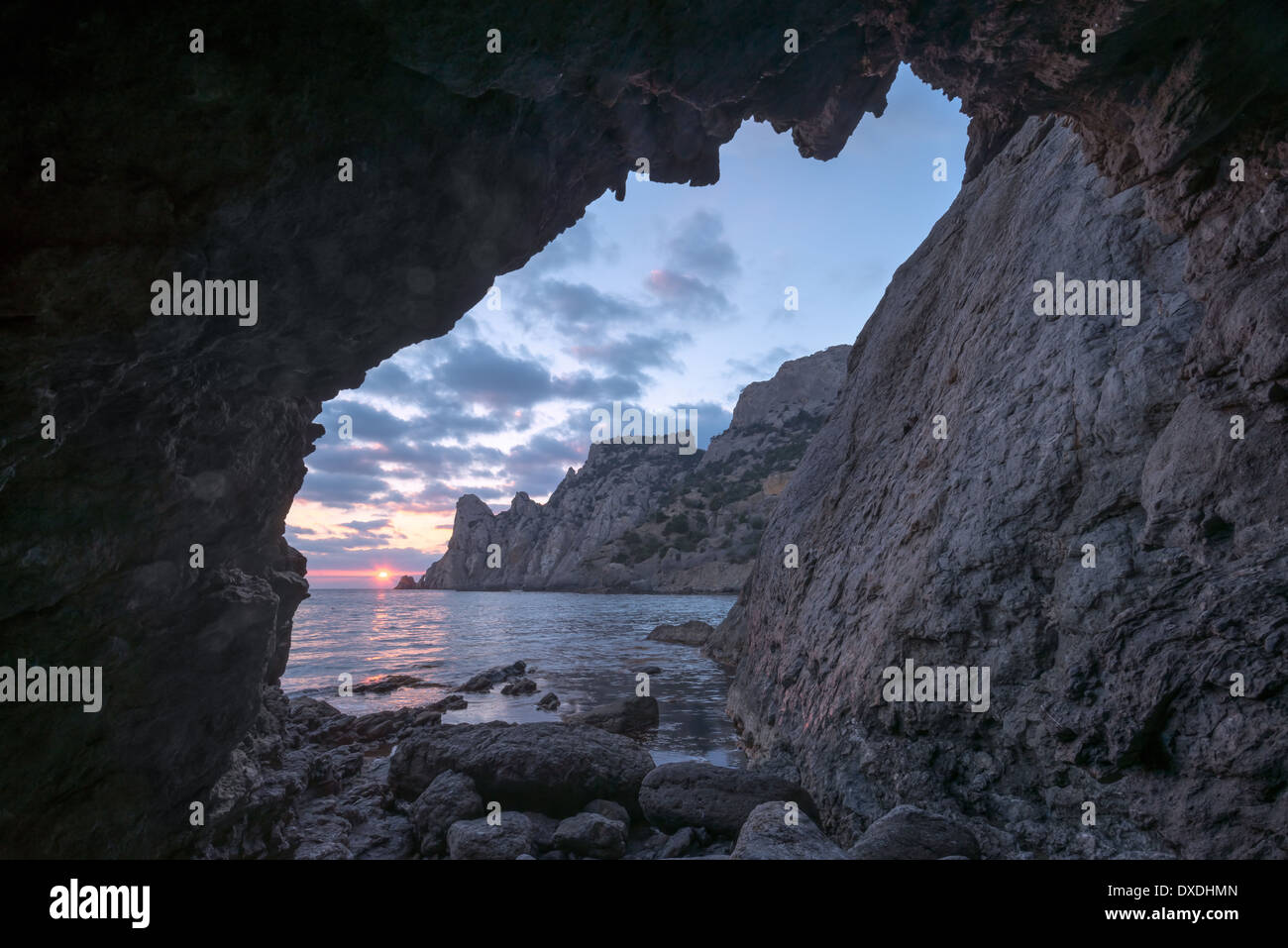 Schwarzes Meer-Landschaft auf der Krim Stockfoto