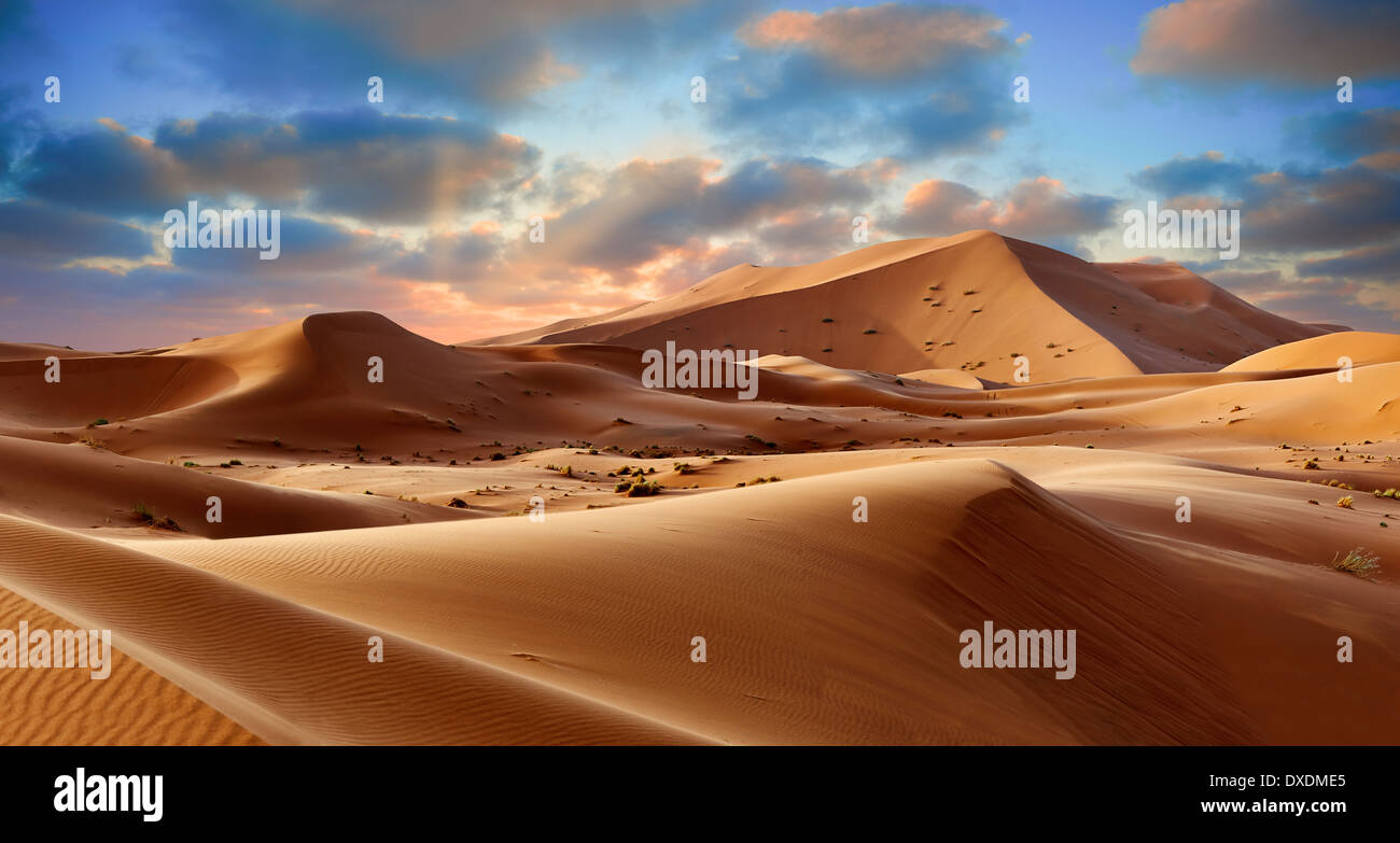 Sahara-Sand-Dünen von Erg Chebbi, Marokko, Afrika Stockfoto