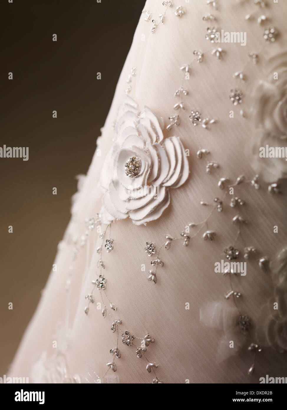 Detail des Brautkleid, Studioaufnahme Stockfoto