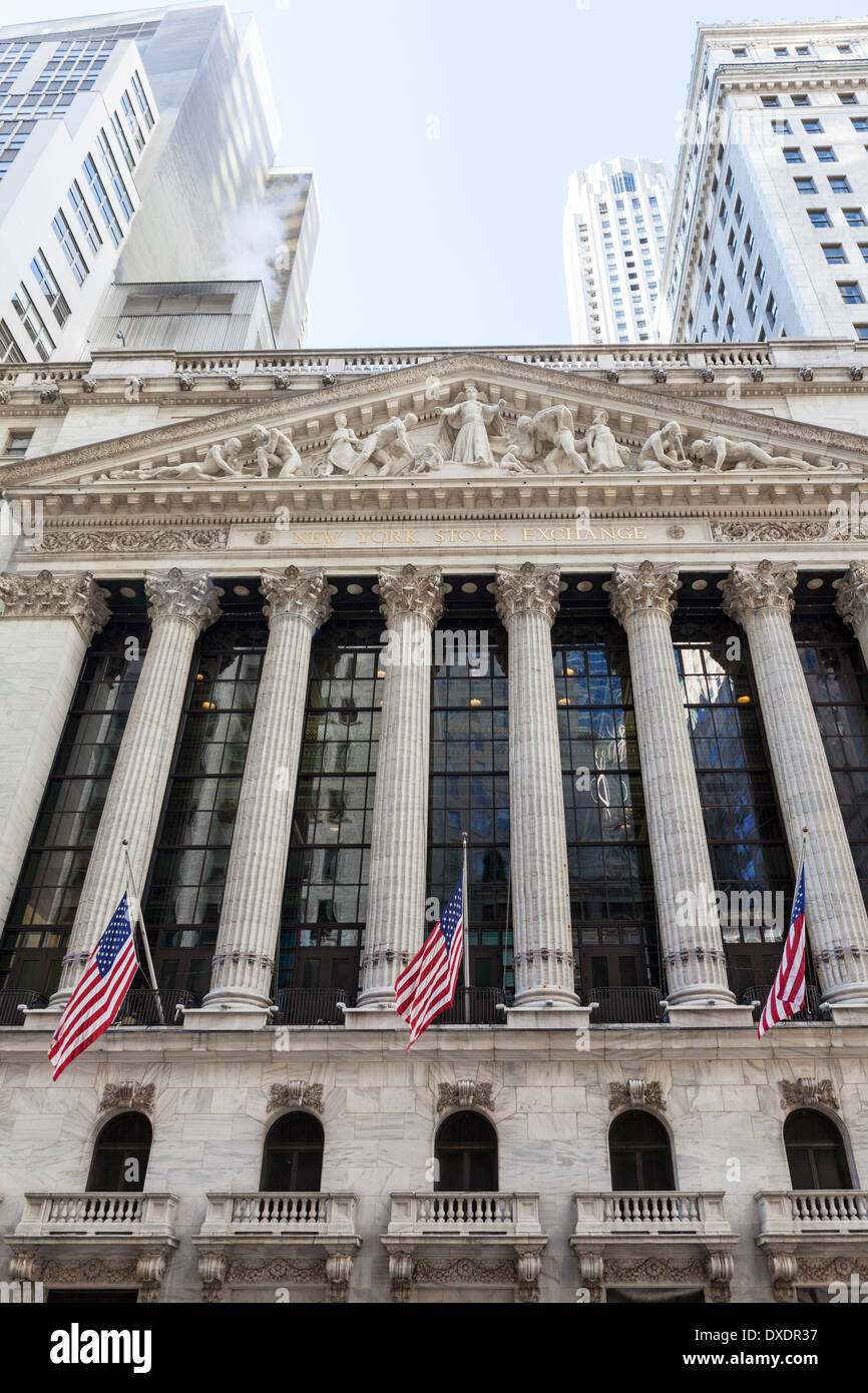 New York Börsegebäude, Manhattan Stockfoto