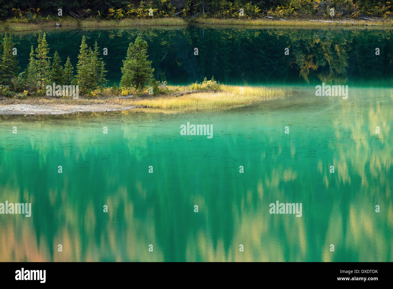 Emerald Lake, nr Carcross, Yukon Territorien, Kanada Stockfotografie ...
