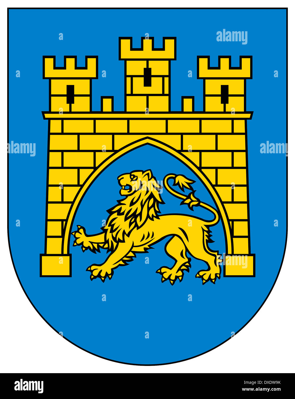 Wappen von der ukrainischen Stadt Lemberg. Stockfoto