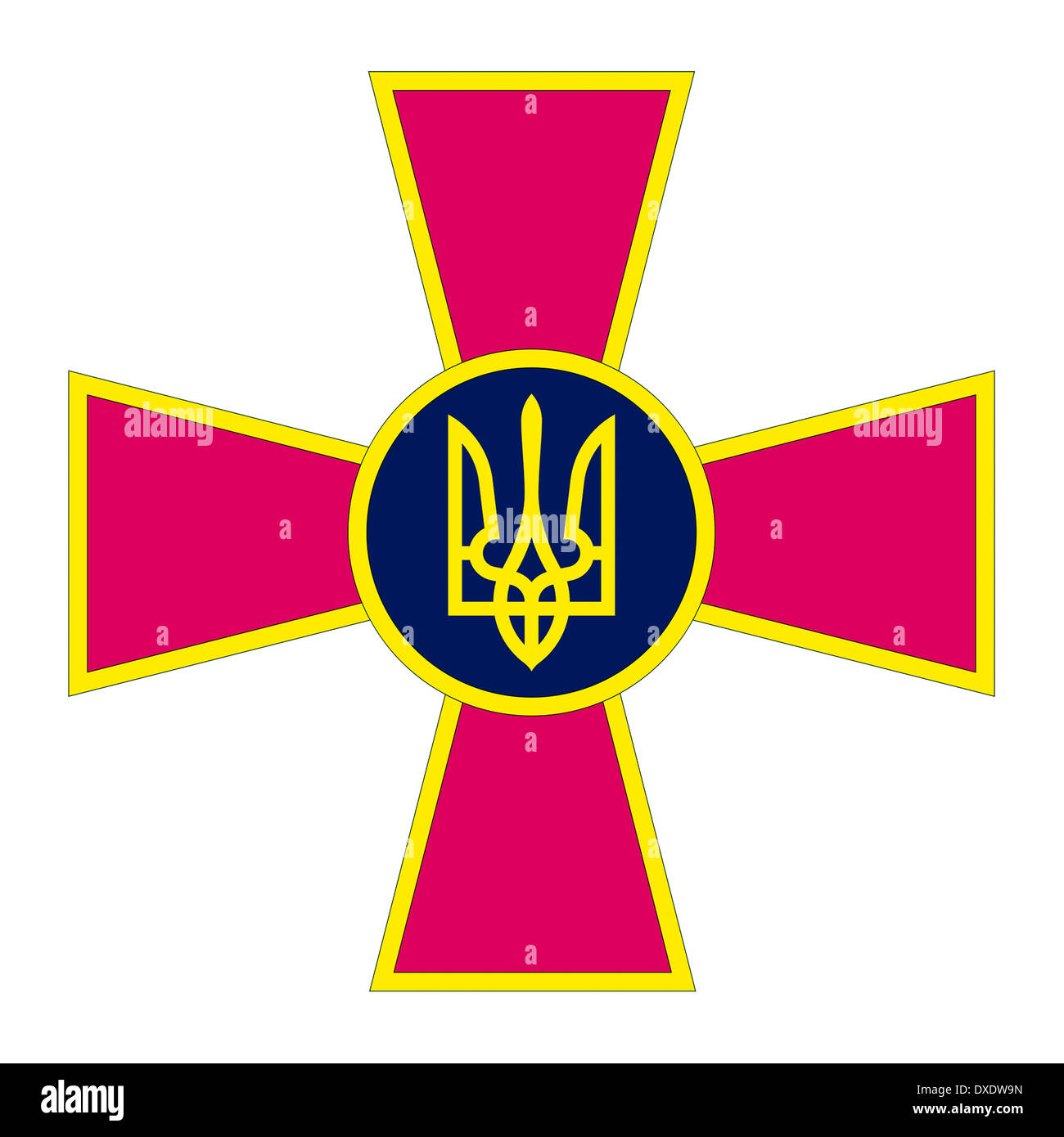 Emblem der Streitkräfte der Ukraine. Stockfoto