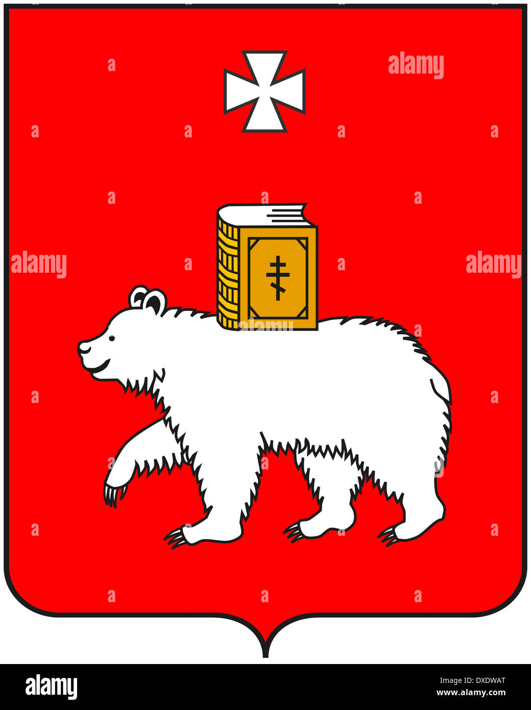 Wappen der russischen Stadt Perm. Stockfoto