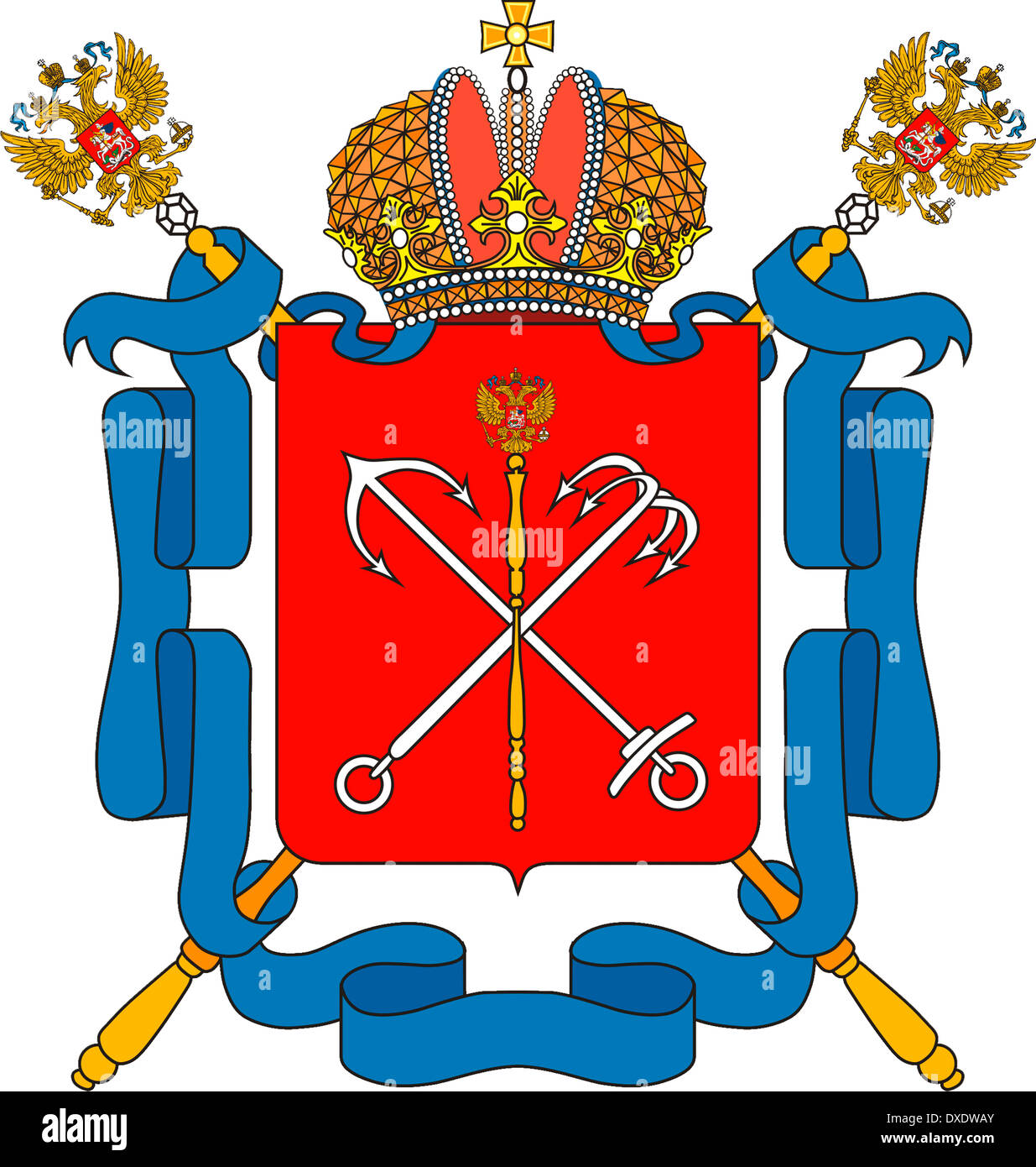 Wappen der russischen Stadt Sankt Petersburg. Stockfoto
