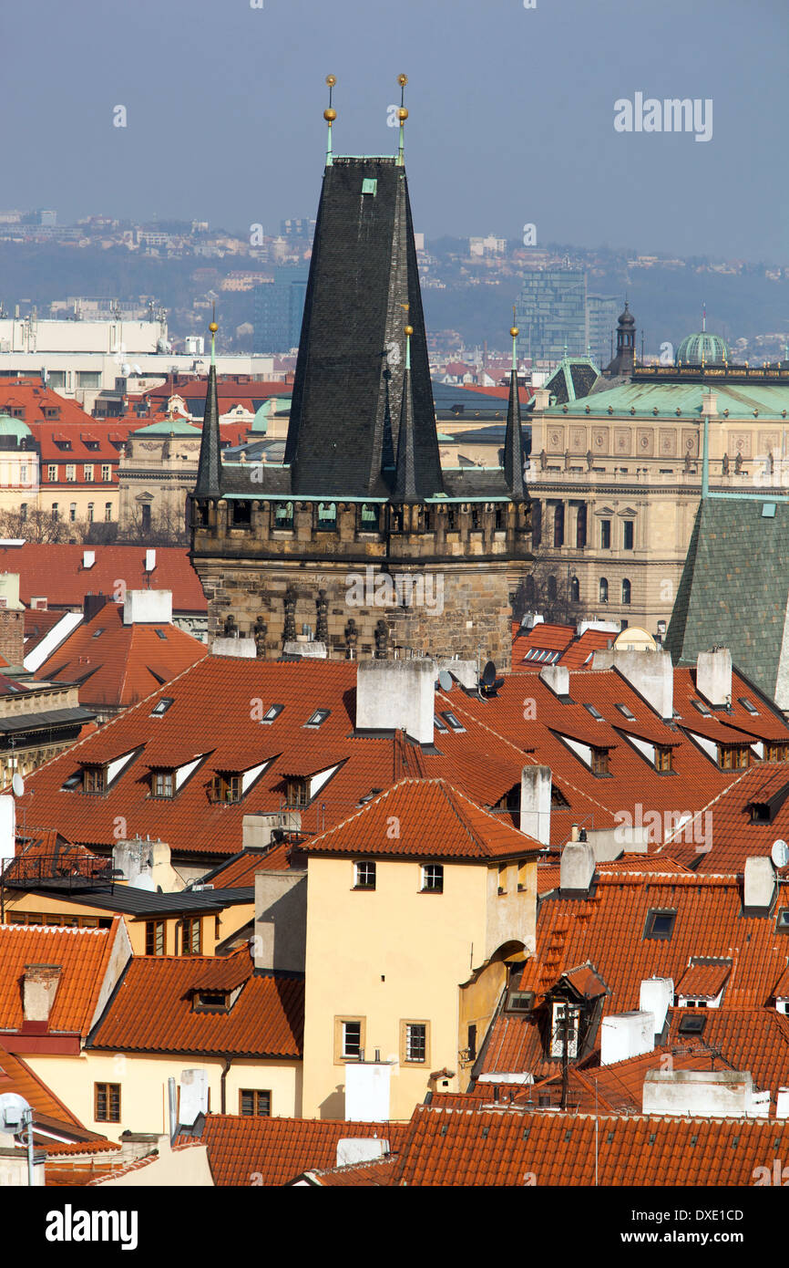 Stadtteilviertel Mostecka Tower, Mala Strana Prag, Tschechien Stockfoto
