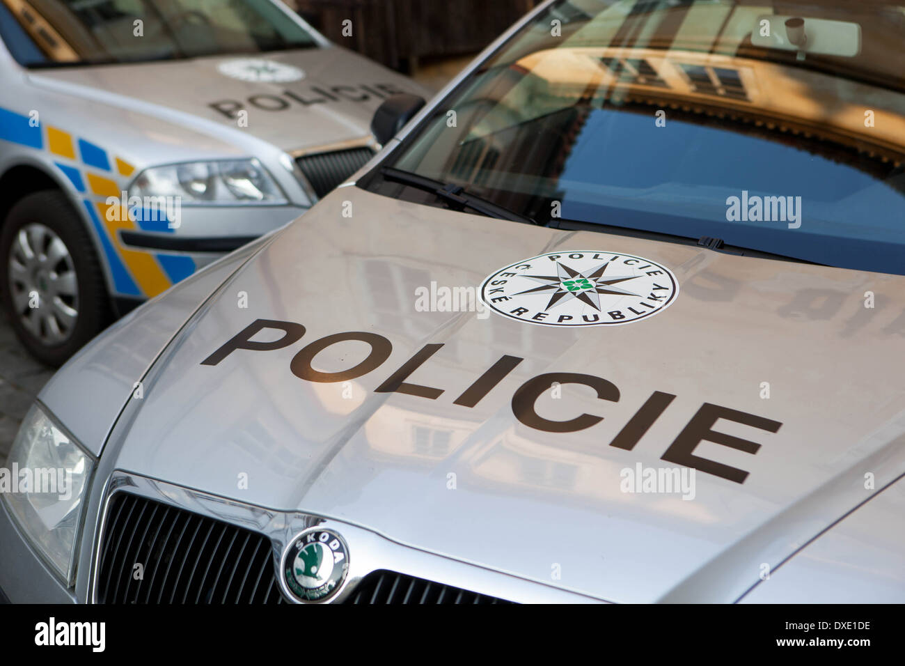 Tschechische Polizei Auto, Tschechische Republik Stockfoto