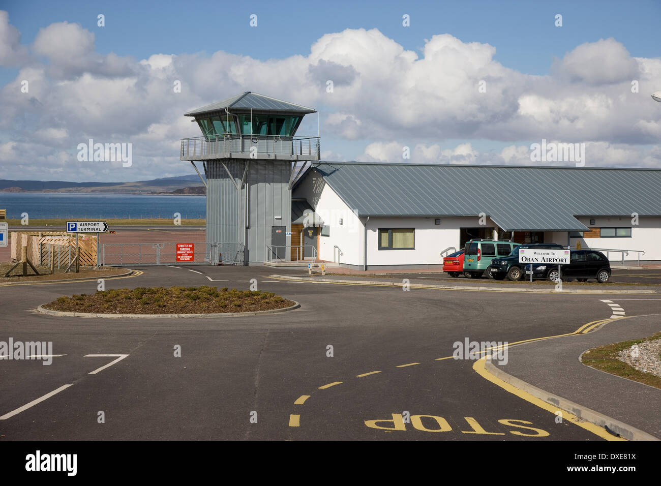 Eingang zum Flughafen Oban, Argyll Stockfoto