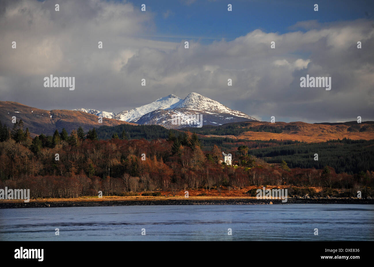 Ben Cruachan von Loch Crerans, Argyll Stockfoto