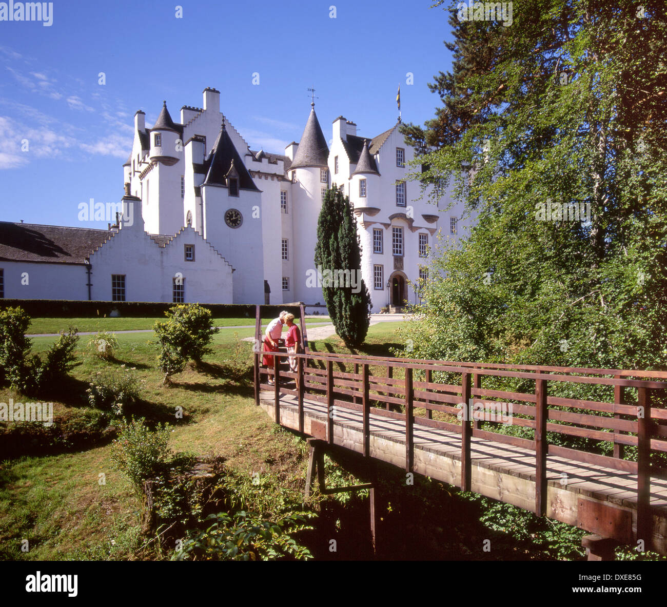 Blair Castle von Garten nr Blair Atholl, Perthshire Stockfoto