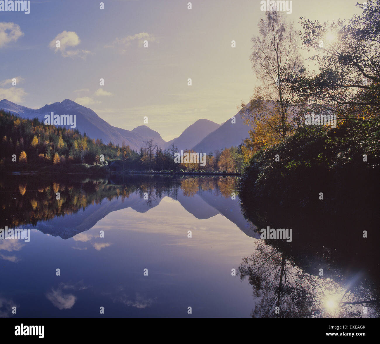 Herbst Reflexionen, man Trail, Glencoe Stockfoto