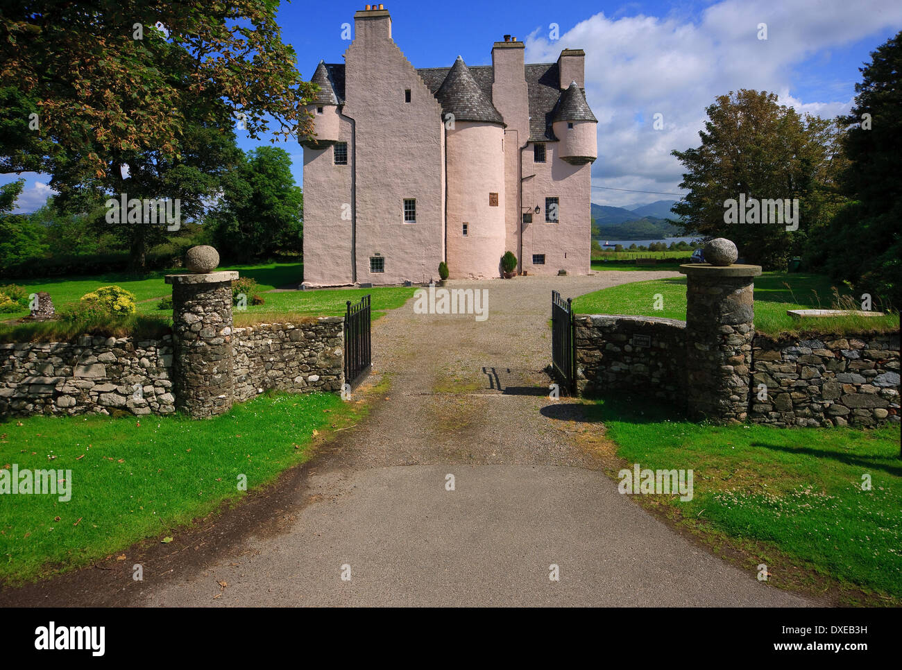 Ansicht von Barcaldine Castle von Toren, in der Nähe von Benderloch Argyllshire, Schottland Stockfoto