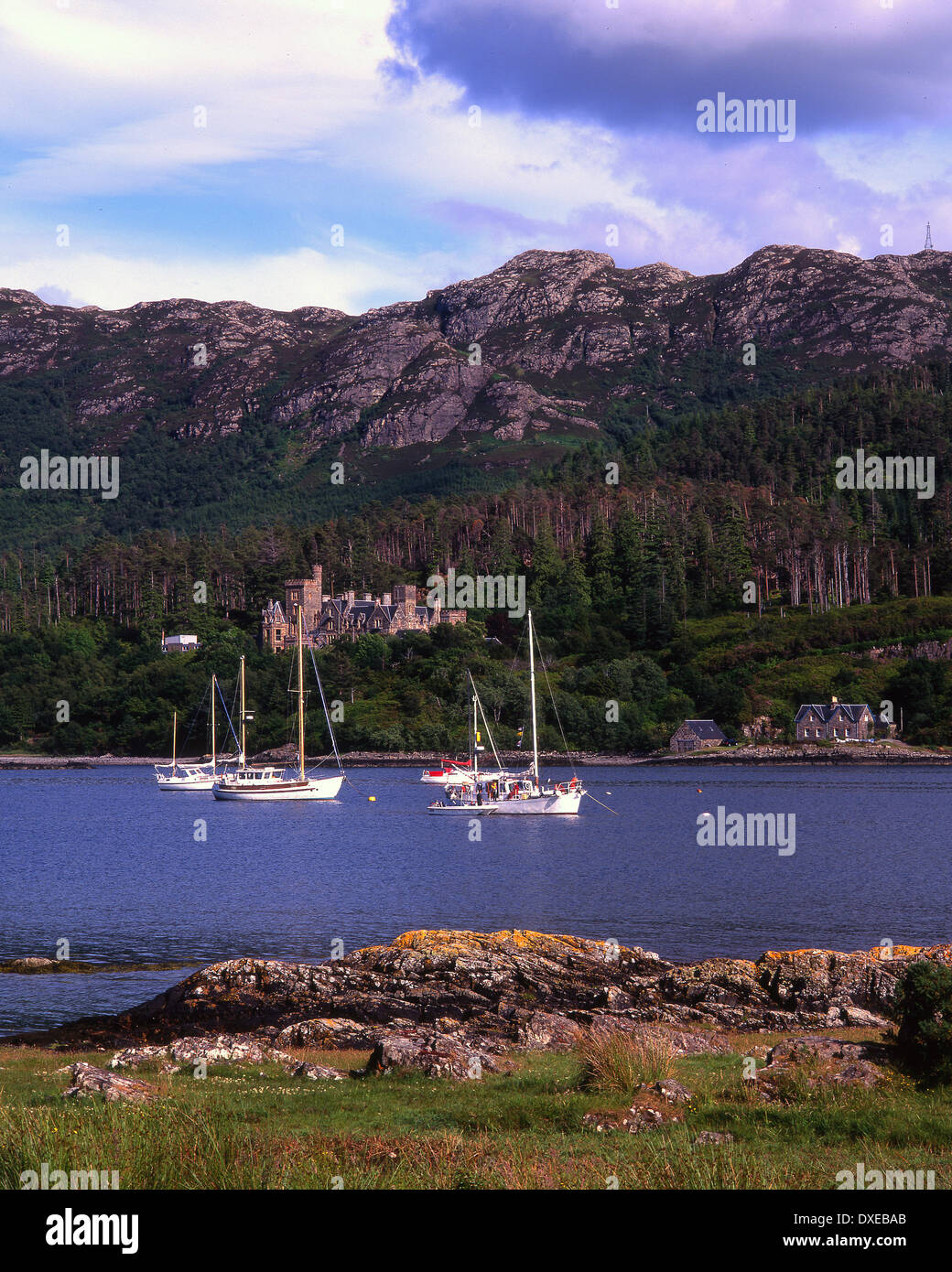 Duncraig Castle, Plockton, Loch Carron, Ross-Shire. Stockfoto