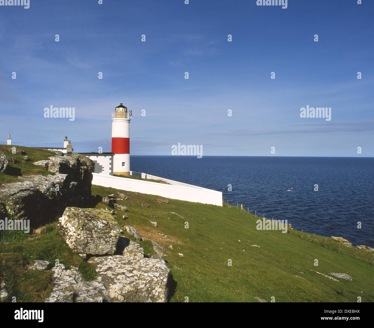 Clthness Leuchtturm in der Nähe von Lybster, Caithness, N/E Schottland. Stockfoto