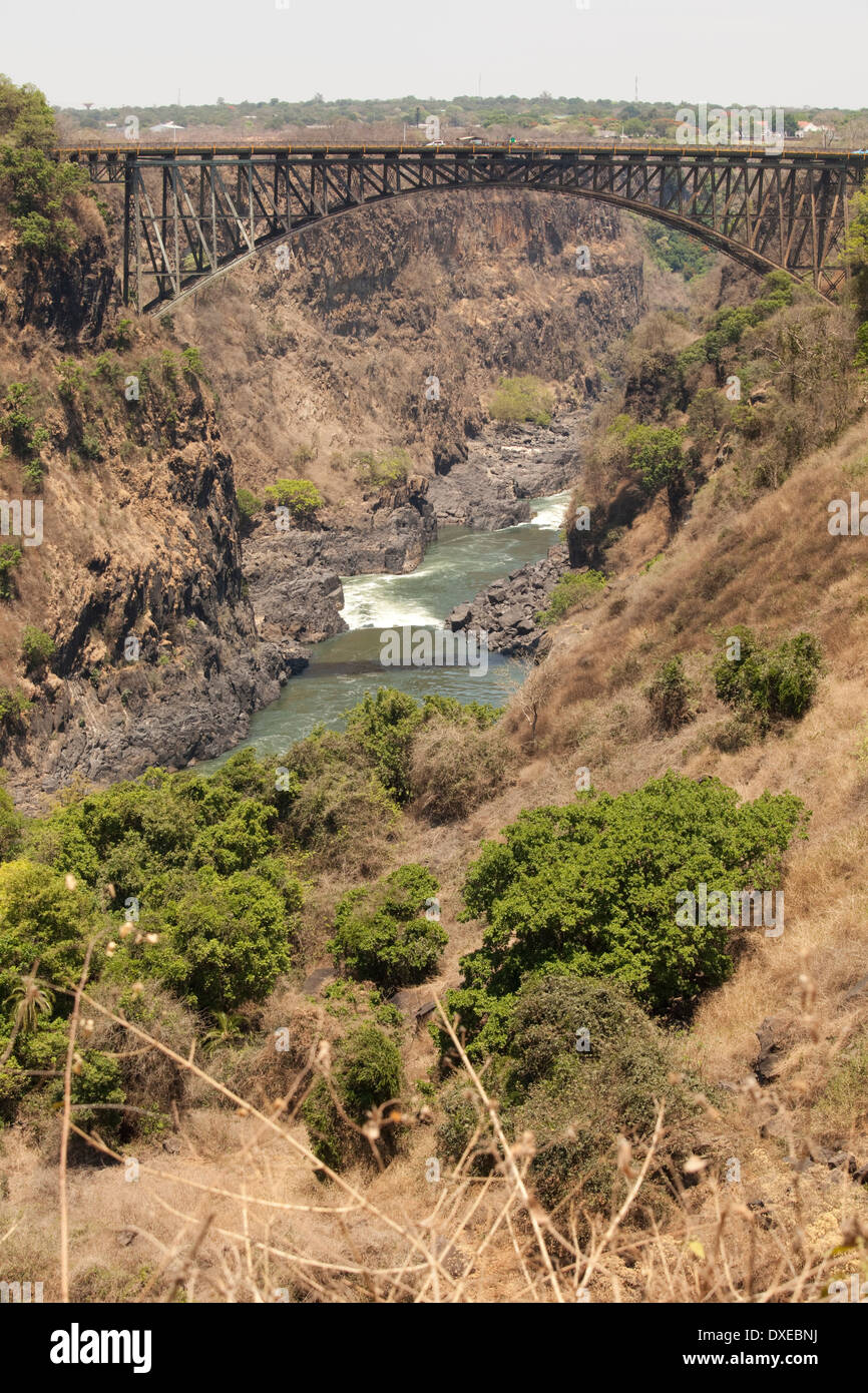 Victoria Falls Brücke Zambesi River Livingstone, Sambia Stockfoto