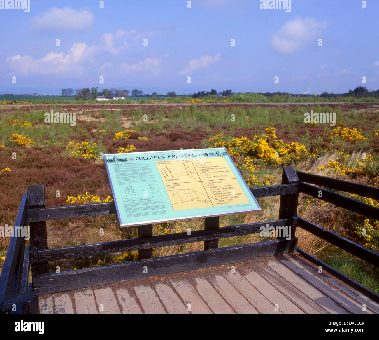 Aussichtsplattform in Culloden Battlefield, Nairnshire, Stockfoto