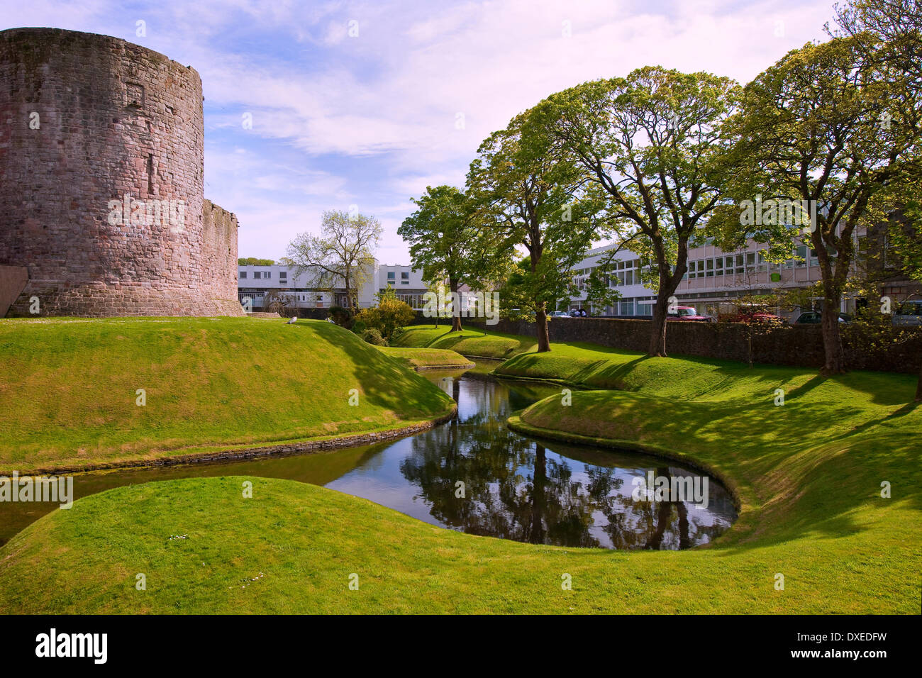 16. Jahrhundert kreisförmigen Burg und Burggraben in Rothesay, Insel der Bute.Argyll Stockfoto