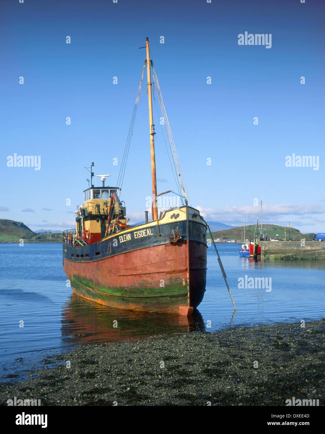 Kugelfisch auf Grund im Hafen von Oban, Argyll. Stockfoto