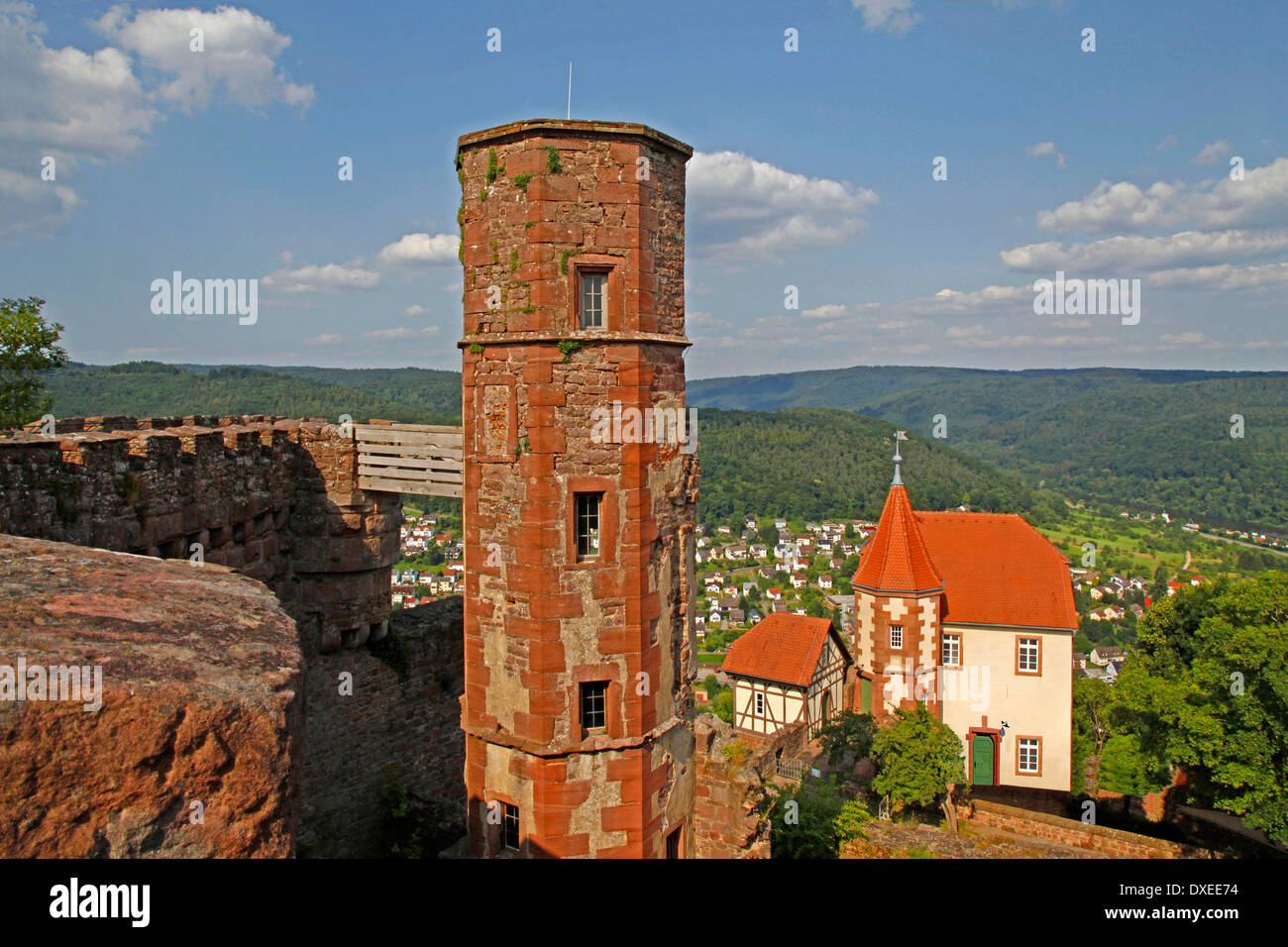 mittelalterliche Burg und des Kommandanten Haus Dilsberg Teil des Rhein-Neckar Neckargemünd Bezirk Baden-Württemberg Deutschland / Stockfoto