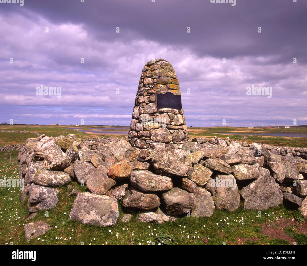 Flora MacDonald Geburtsort Cairn nr Milton, South Uist, äußeren Hebriden Stockfoto