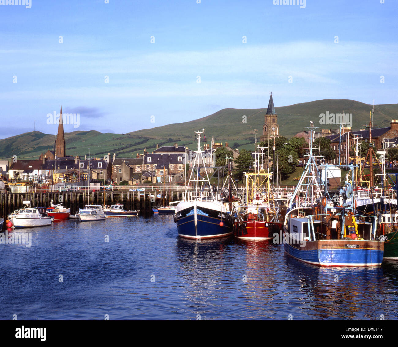 Girvan Hafen und Stadt Carrick, Ayrshire Stockfoto