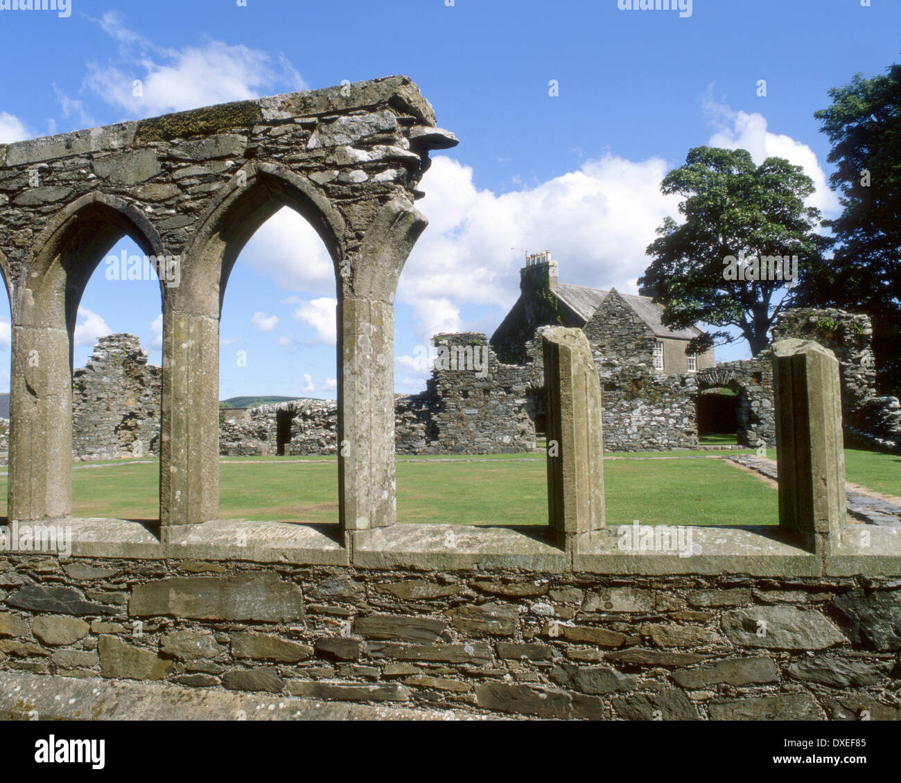 Glenluce Abbey Ruinen Nearmonastic-Ruinen, Geschichte, Wasser von Luce, Zisterzienser-Kloster in der Nähe von Glenluce, Dumfries- und Galloway Stockfoto