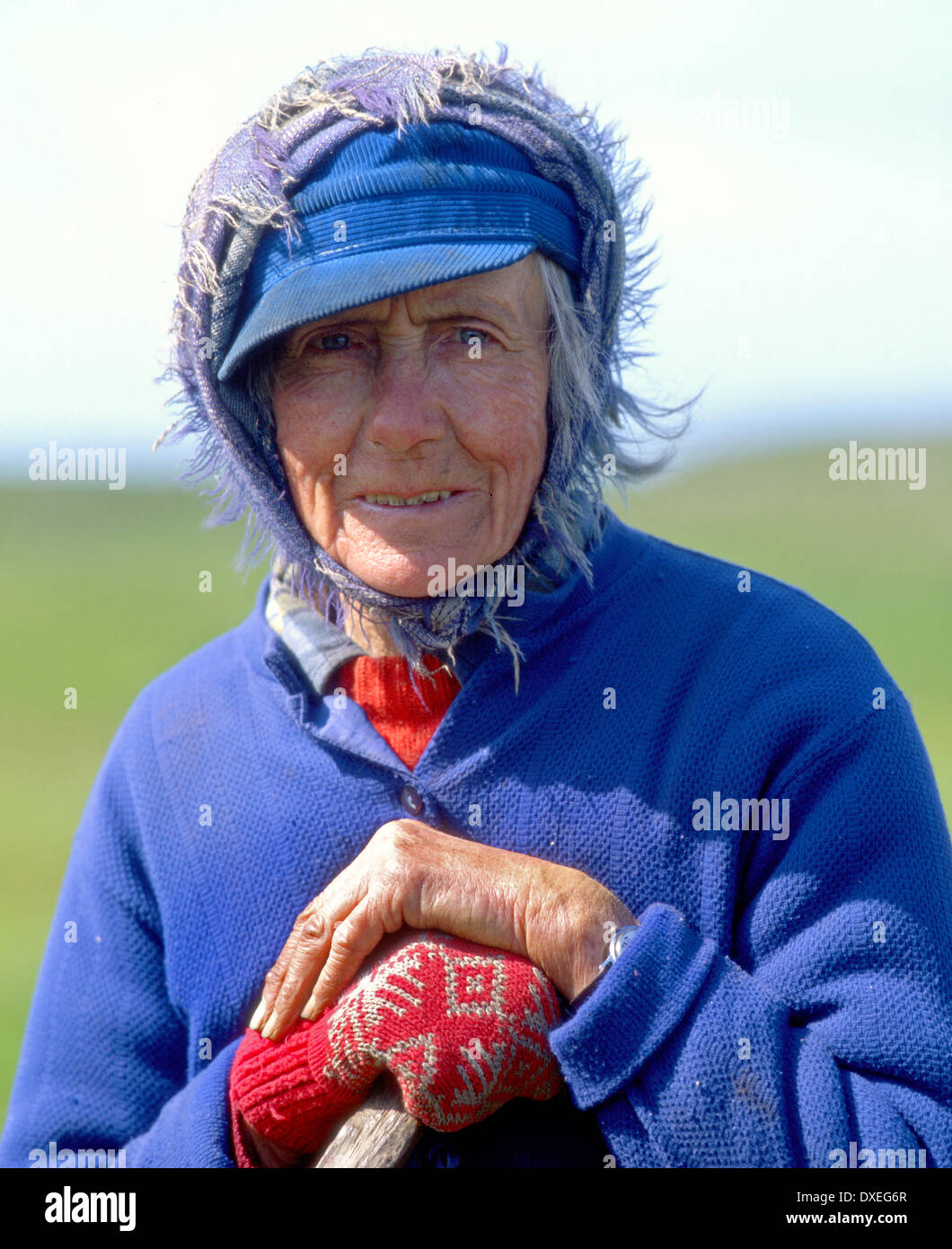 Porträt der Jeanne Gibson aus Bunessan, Isle of Mull, Argyll Stockfoto